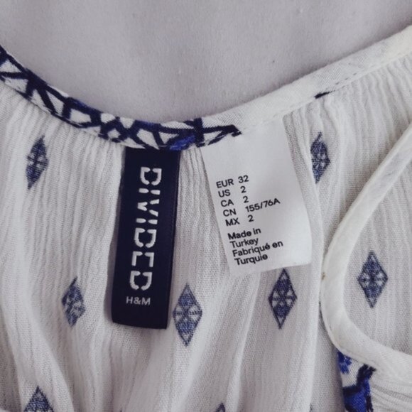 Boho H&M Divided Paisley Mozaic Cold Shoulder Top - Picture 7 of 15